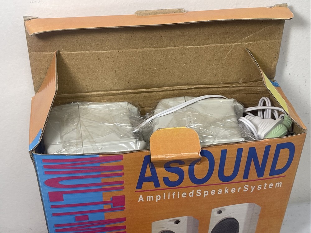 (x2) Vintage ASOUND AS-898 Magnetically Shielded Computer Speakers