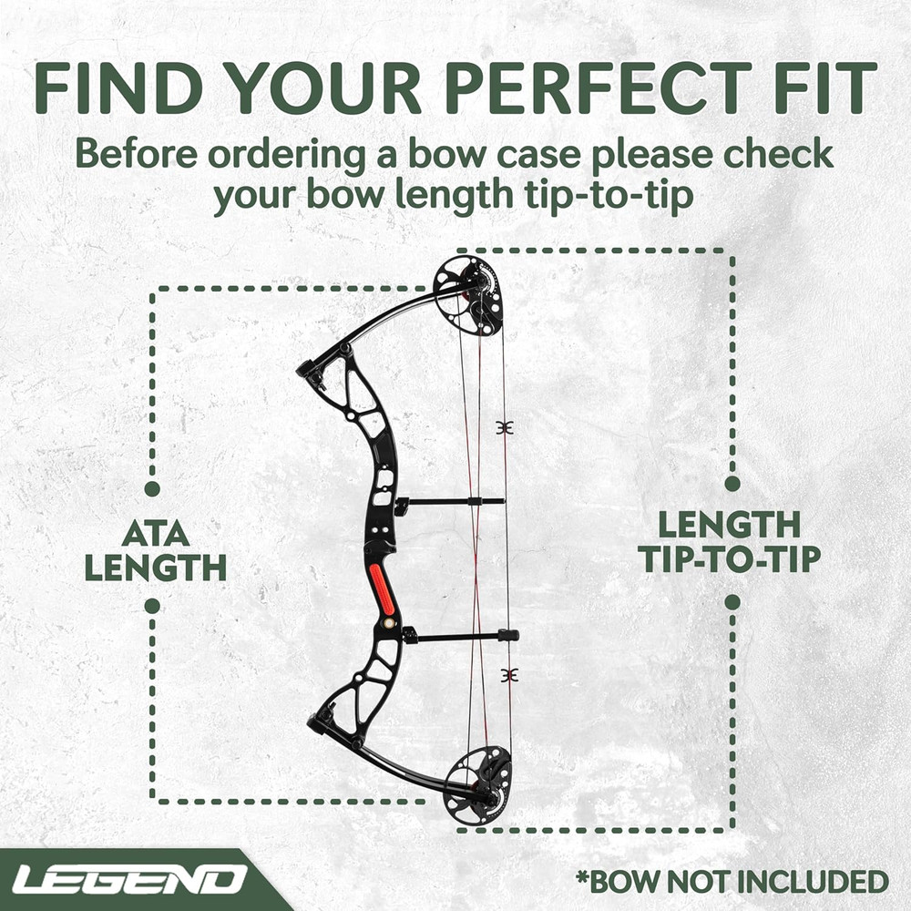 Premium Soft Compound Bow Case with Backpack Strap - 36" or 44" Interior