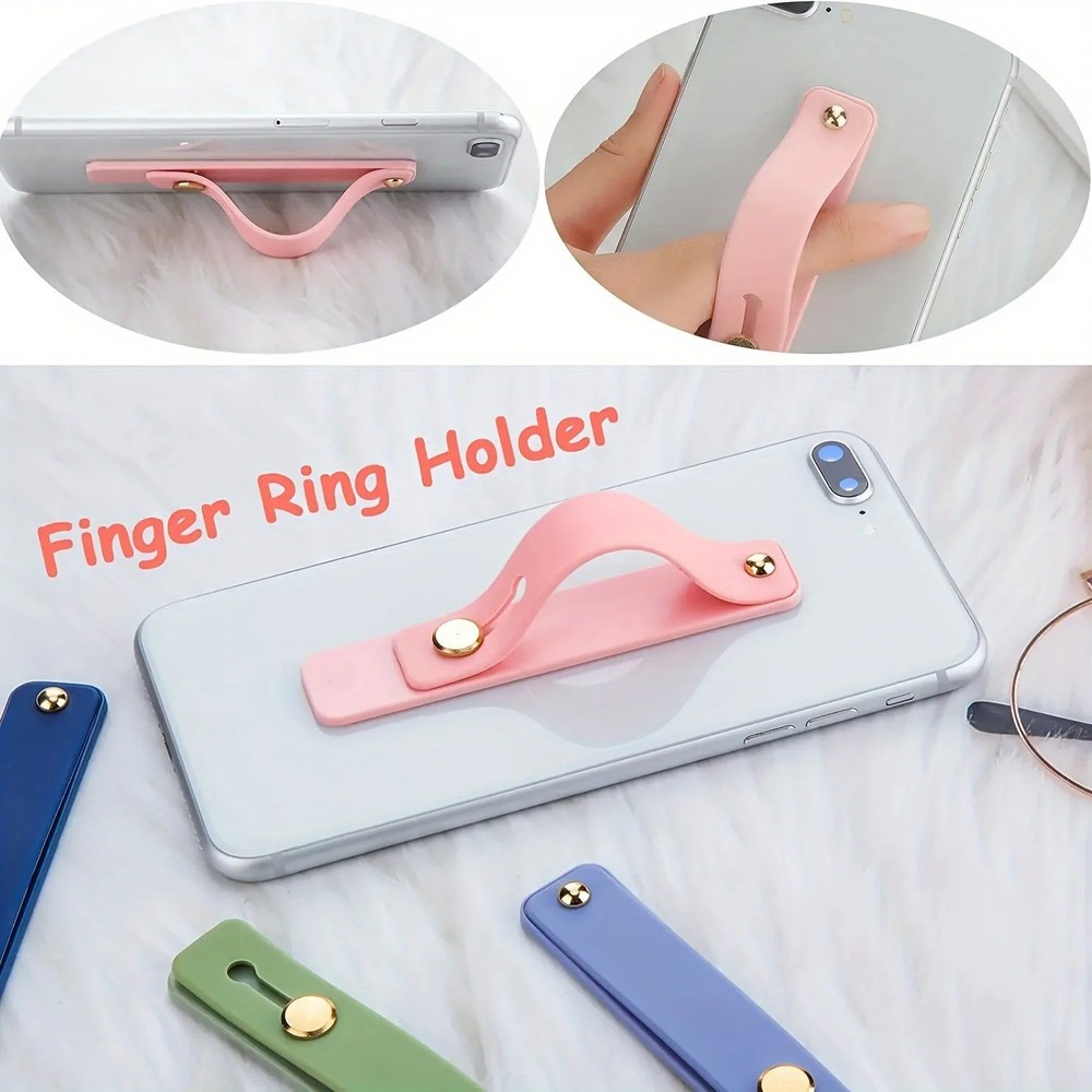 Universal Mobile Phone Holder Wrist Band Hand Finger Grip Stand Push Pull Plain