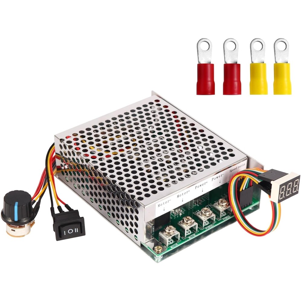 High-Efficiency PWM DC Motor Controller with Adjustable Potentiometer & Switch