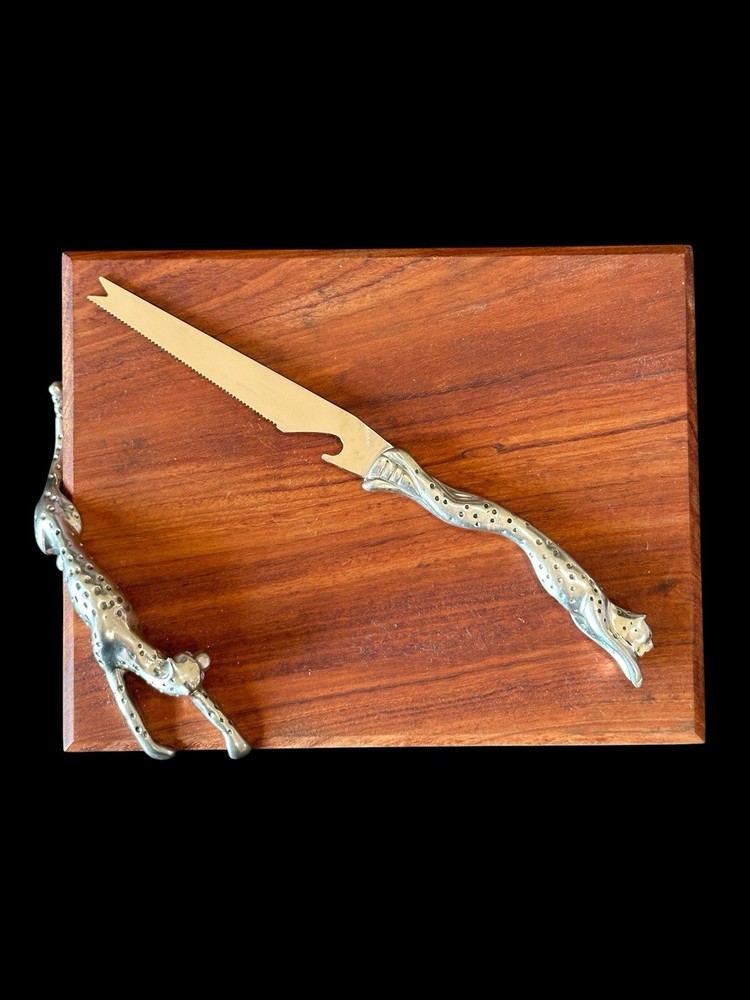 Diana Carmichael African Collection Cheetah Cheeseboard & Knife Set