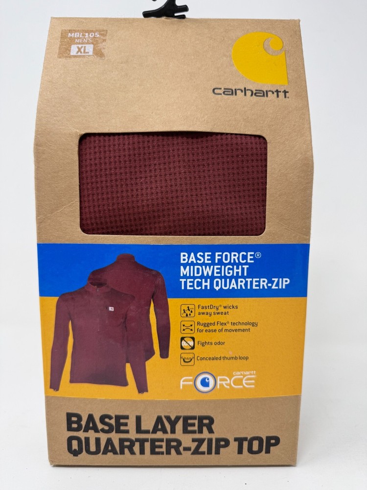 Carhartt Base Force Midweight Tech Quarter-Zip Fired Brick Red (ca1.1)
