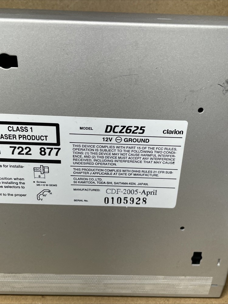 Clarion DCZ625 CAA-397 6-Disc CD