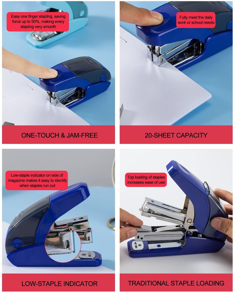 PAPERPAL Effortless Mini Stapler Size Set - Dark Blue
