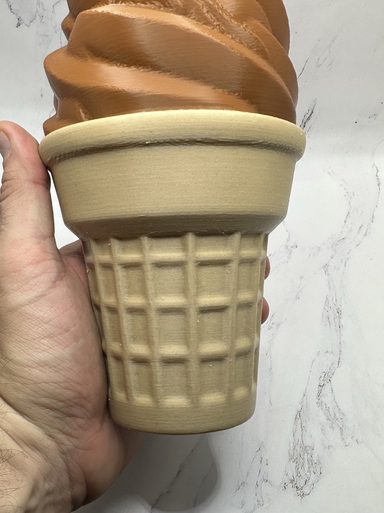 Oversized 10” Soft Serve Ice Cream Cone Display Prop - Chocolate