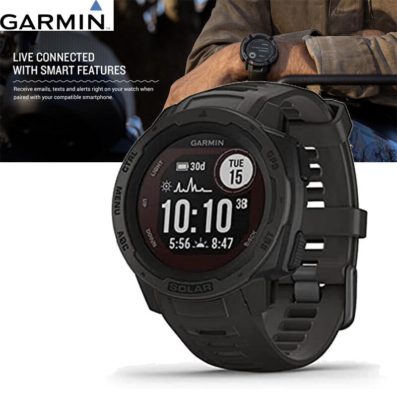 Garmin Instinct Solar Rugged GPS Smartwatch - Graphite 010-02293-10