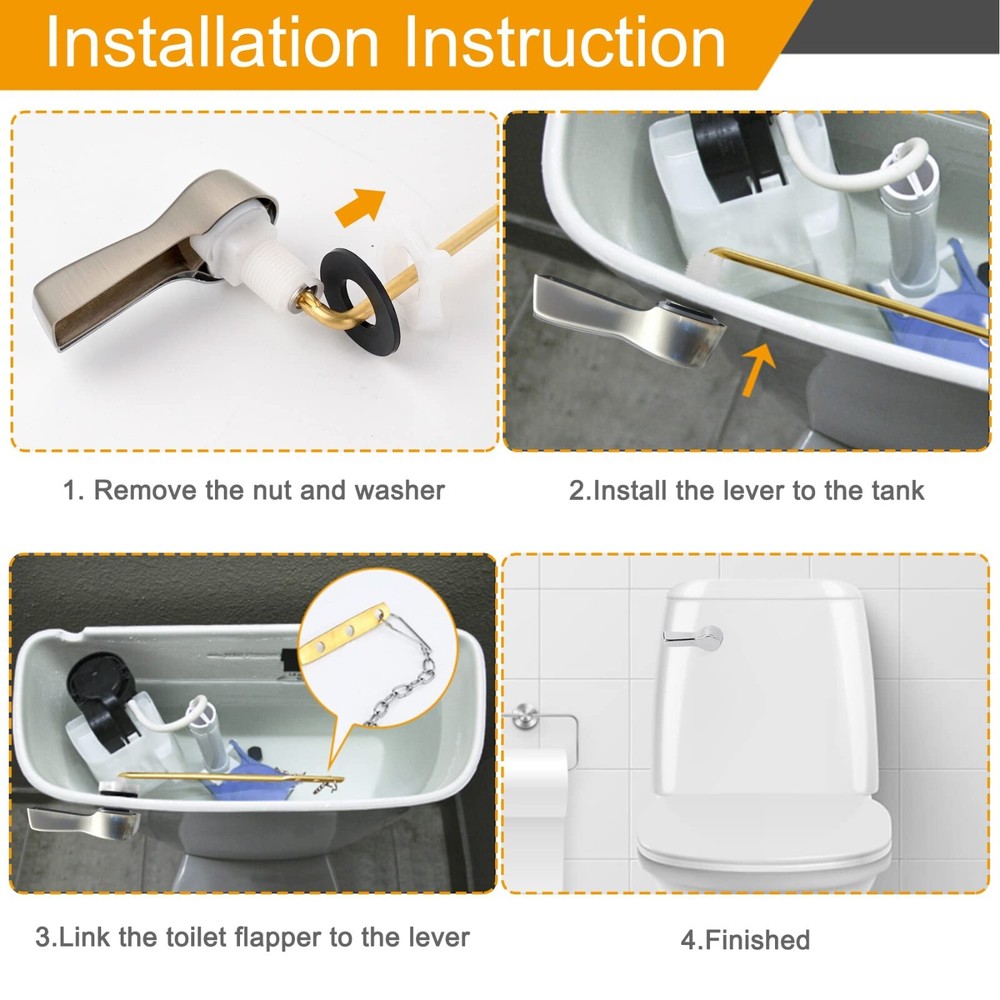 Universal Front Mount Toilet Handle Tank Flush Lever Replacement Handle Toilets