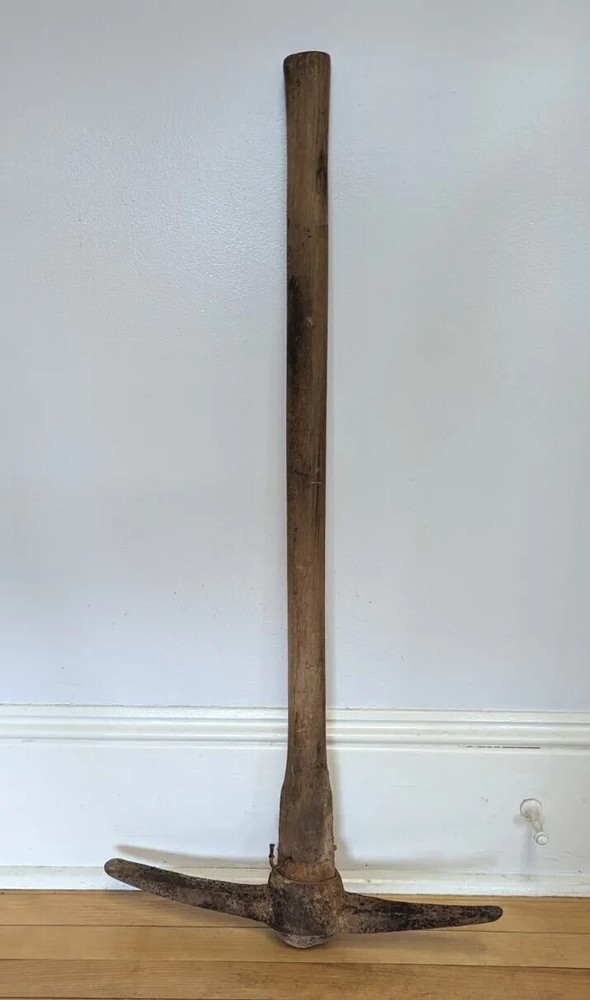 Antique Pick Axe Square Nails Just Over 3' Primitive