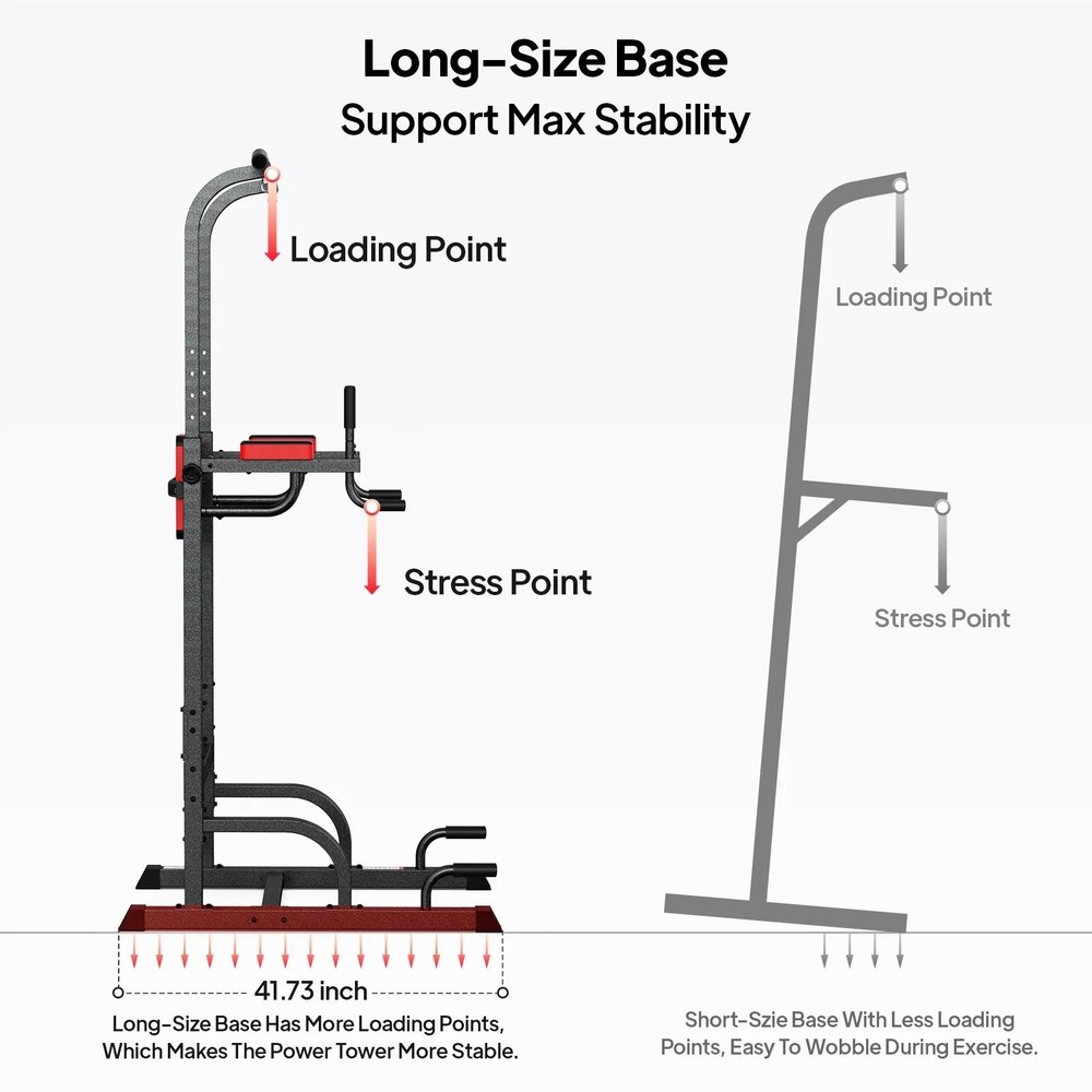 Home Gym Power Tower Workout Station Pull-Ups Dips Push-Ups Triceps ABS Back...