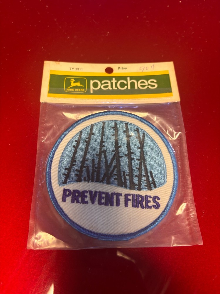 1972 John Deere "Prevent Fires" Snowmobile Patch Sealed In Package