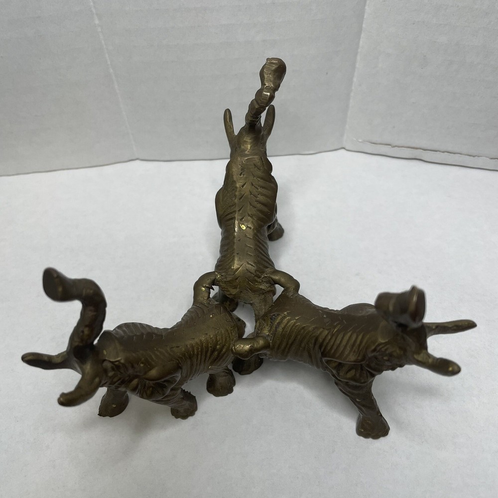 Brass Elephant Base W/Crystal Dish