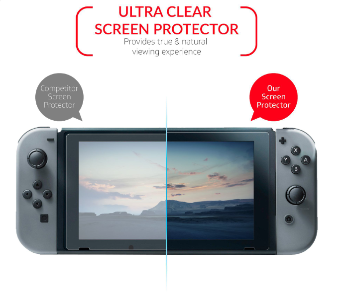 (2-PACK) For Nintendo Switch console Premium Tempered Glass Screen Protector