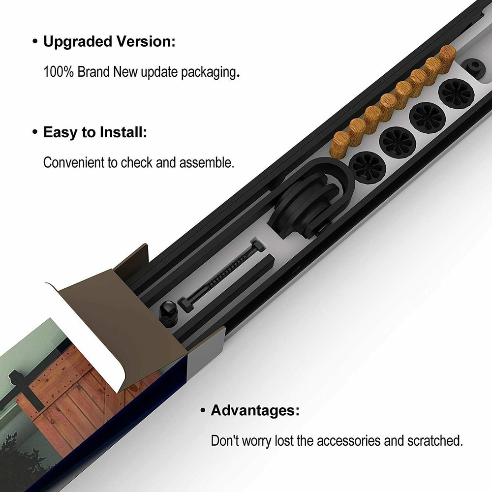 6.6 FT Sliding Barn Wood Door Basic Sliding Track Hardware Kit (Basic"J")