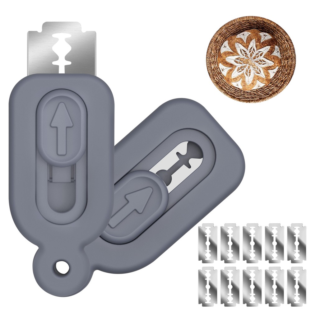 Bread Lame Dough Scoring Tool - Push-Pull Handle for Perfect Bread Scor 2pcs