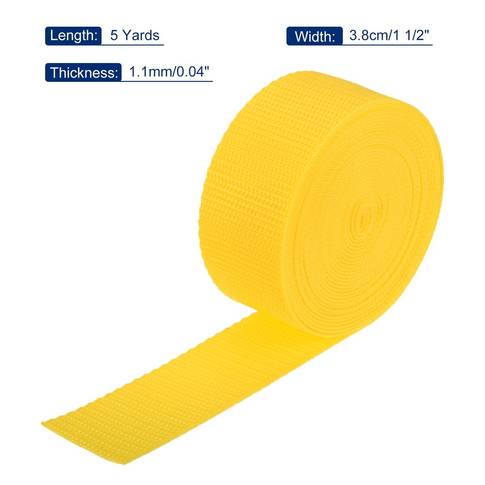 Lightweight Polypropylene Webbing Strap 3.8cm 5 Yard Dark Yellow