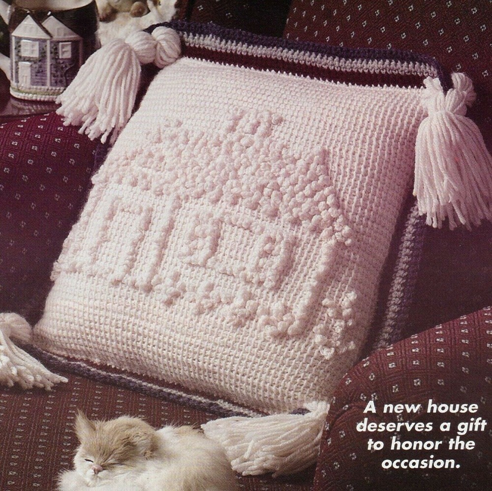 COUNTRY House Pillow/Decor/Crochet Pattern INSTRUCTIONS ONLY