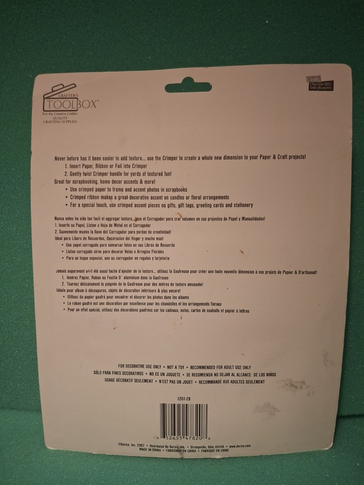 Darice Crafters Crimper Accordion Pattern New