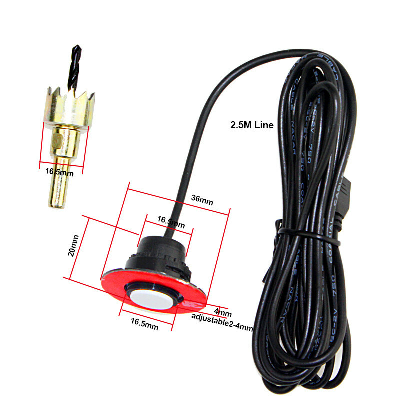 Car Reverse Backup Radar System Parking Assistance Buzzer Alarm 4 Flat Sensors