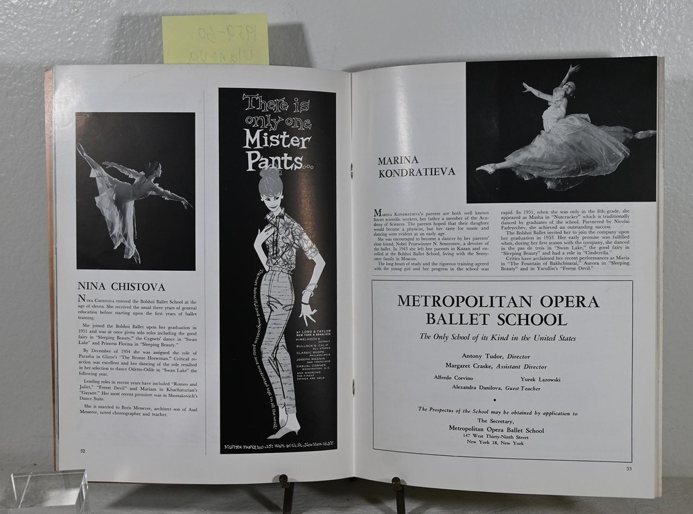 8 Vintage BALLET Programs, Various Dates 1955-80 BARYHSNIKOV, FONTEYN, NUREYEV