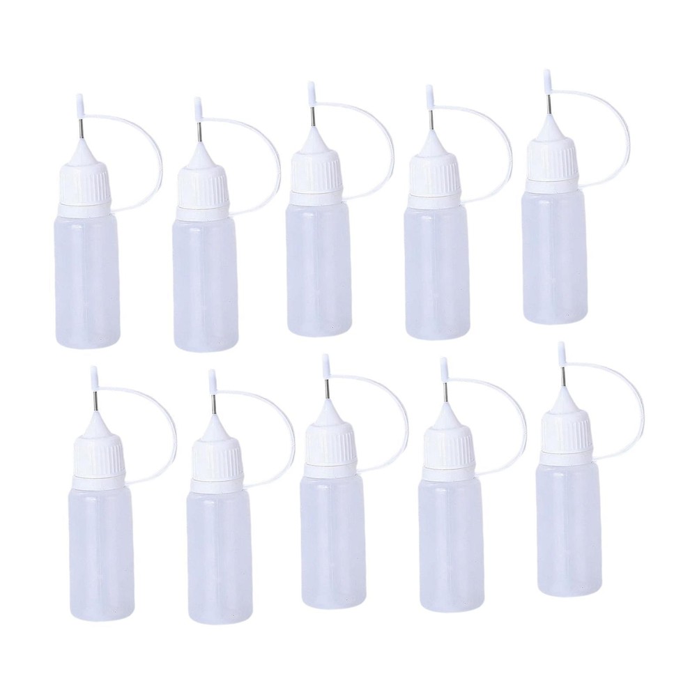 10Pcs Precision Spout Bottle Set Pin Tip Spout Squeeze Bottles Empty Quilling