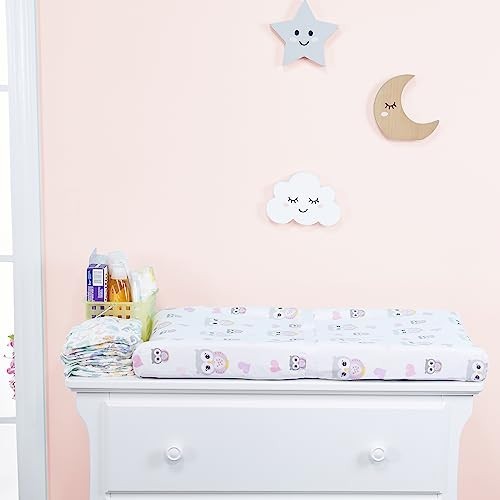 2 PK Changing Pad Covers - Owls and Pink