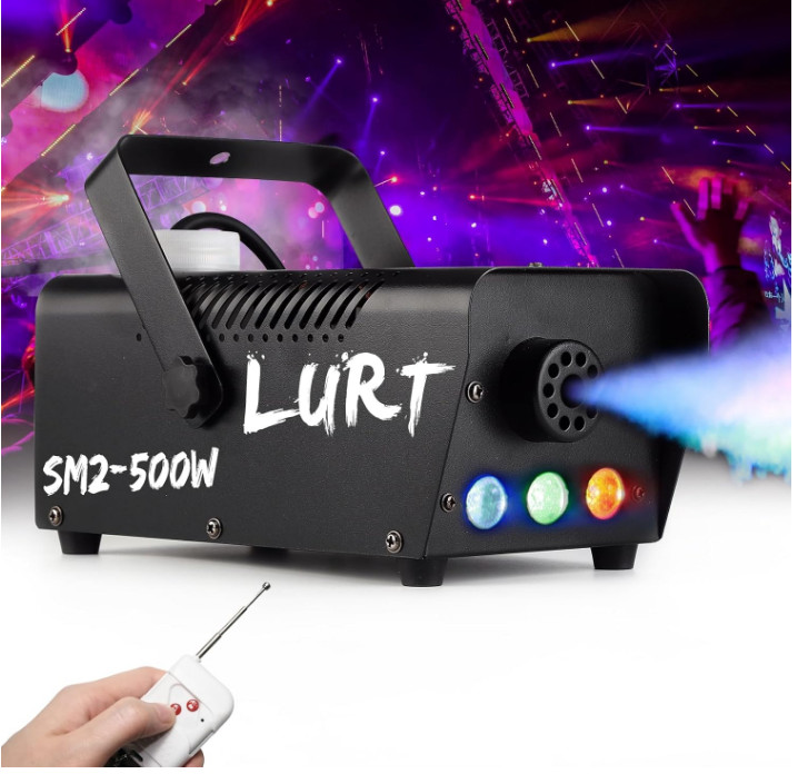 LURT - Fog Machine Machine LED Light 500W Mini Wireless Remote Control - ph1D218