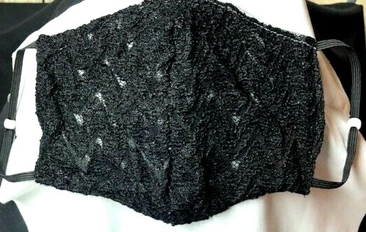 "Black Lace" Poly blend Face mask (handmade)
