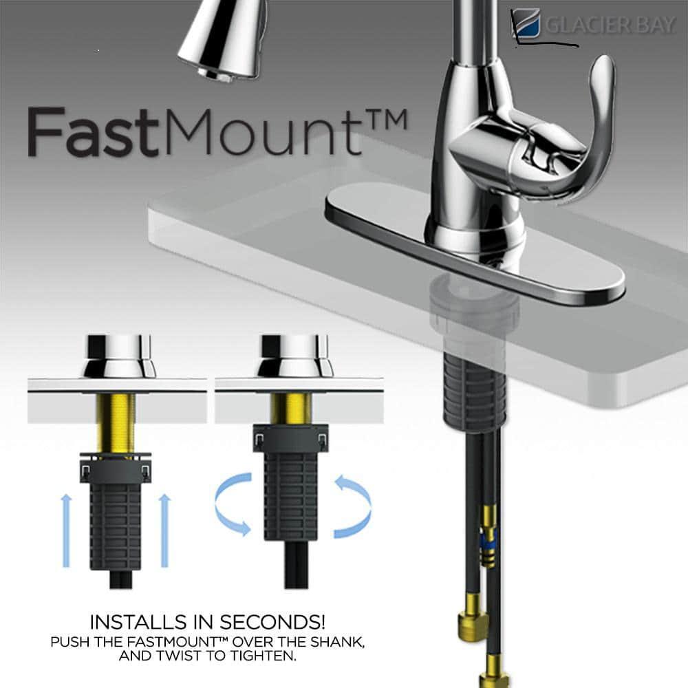 Market Single-Handle Pull-Down Sprayer Kitchen Faucet in Stainless Steel