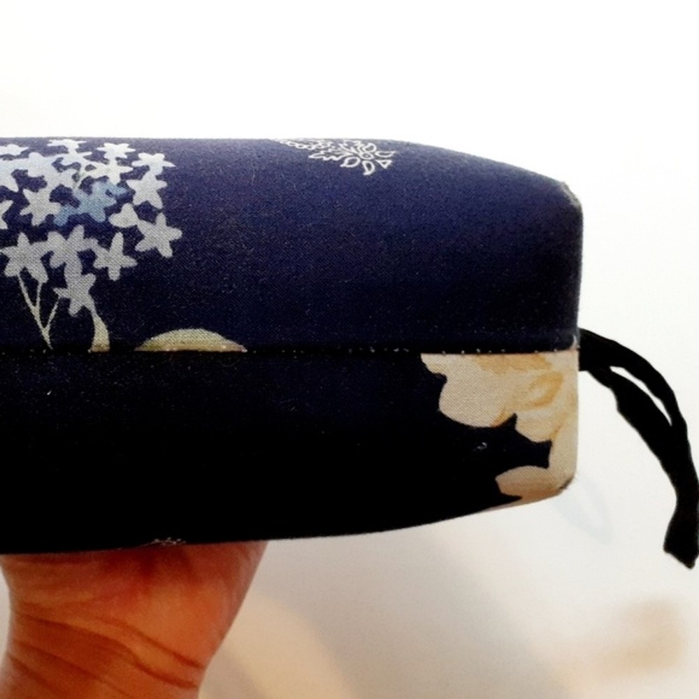 Fabric Navy Floral Rectangular Navy Floral Zippered Lined Pencil Case Pouch