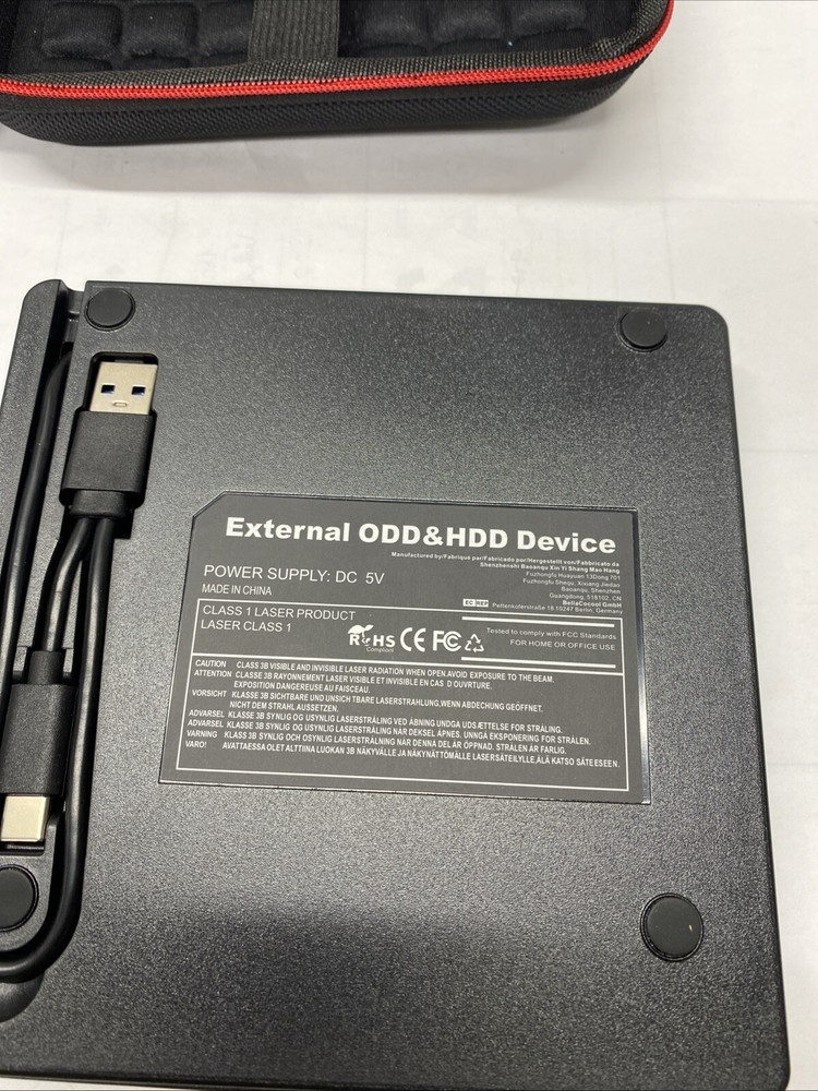Apiker External CD DVD Drive Blue & Case SLC-438
