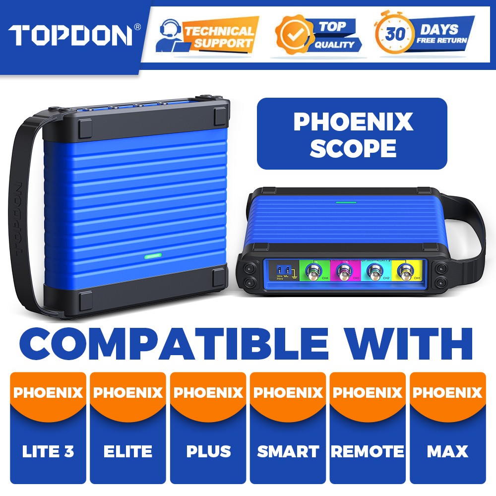 TOPDON Phoenix Scope Advanced 4-Channel Oscilloscope Work for Phoenix max smart