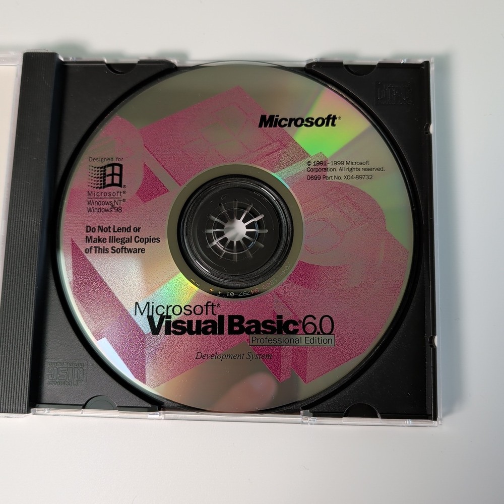 Microsoft Visual Basic 6.0 Professional Edition 203-00769 Clean Disks