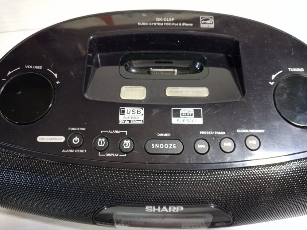 Sharp DK-CL5P Clock Radio Music System with iPod/iPhone Dock - Open Box Tested
