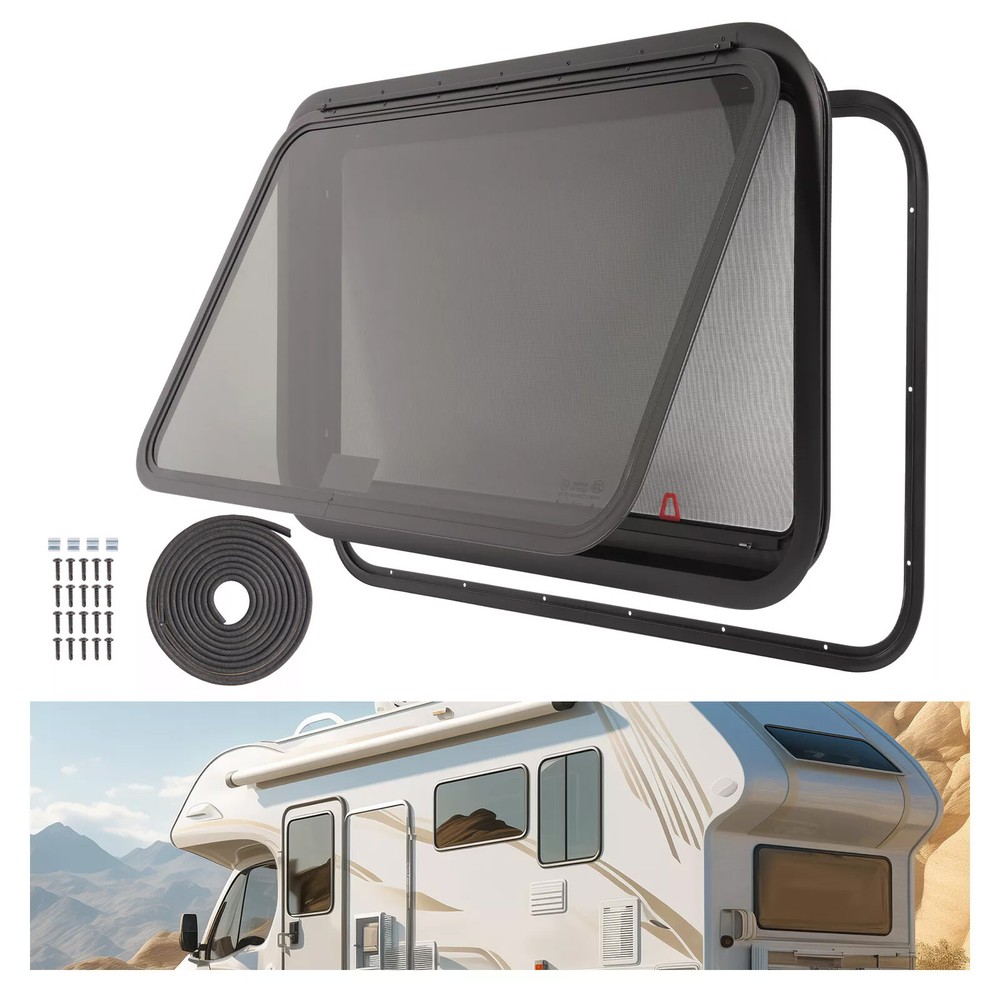 For Camper 36" W x 22" H RV Exit Window W/ Trim Ring Emergency Push Out Window