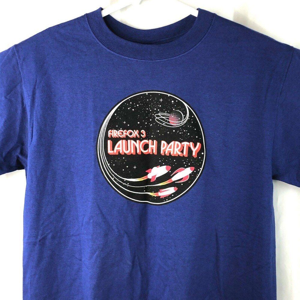 Firefox 3 Launch Party 2008 Mens T-Shirt size Medium Obsolete Internet Browser