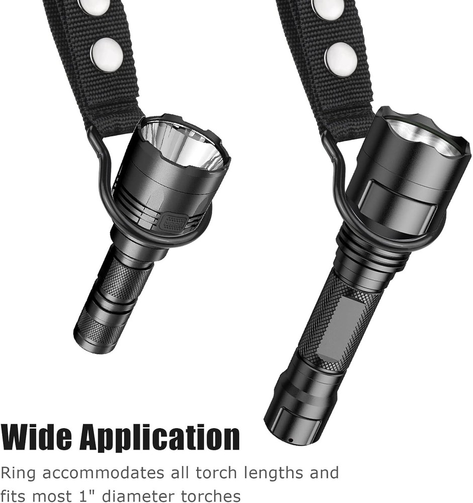 Nylon Flashlight Holder for Duty Belt - 2 Pack, Perfect for D/C Cell Lighting