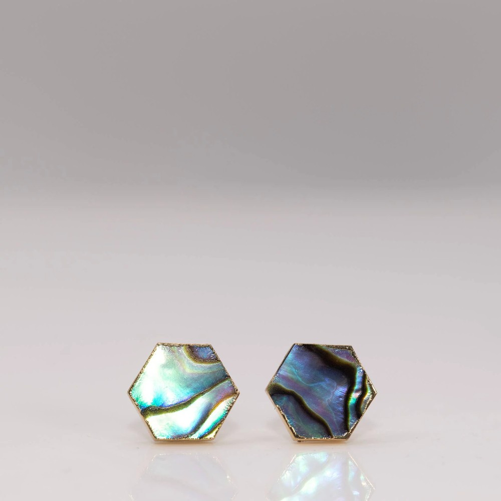 Abalone Hexagon Studs