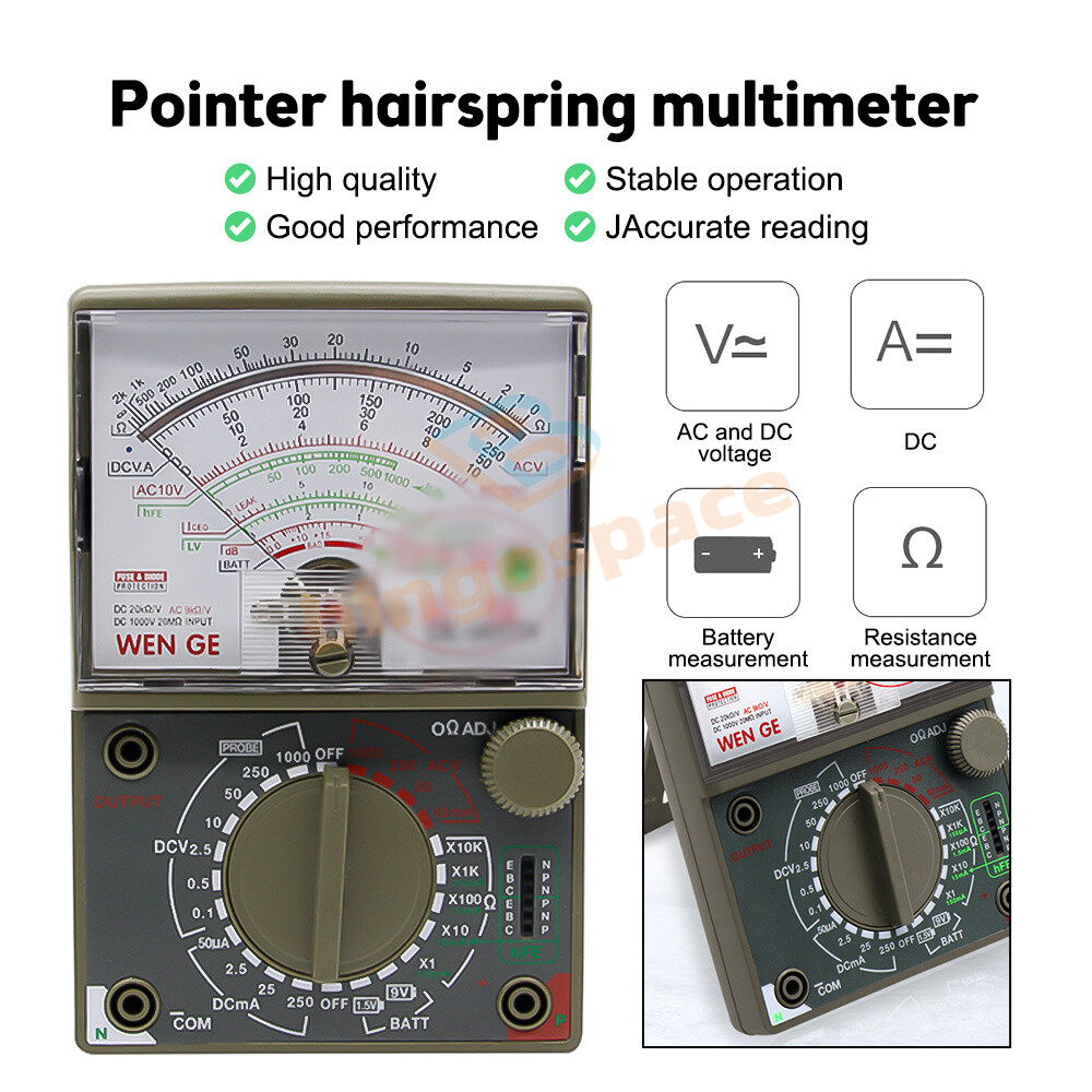 Multimeter DC AC Analogue Meter DE-960TR Multitester Resistance Volt Current Ohm