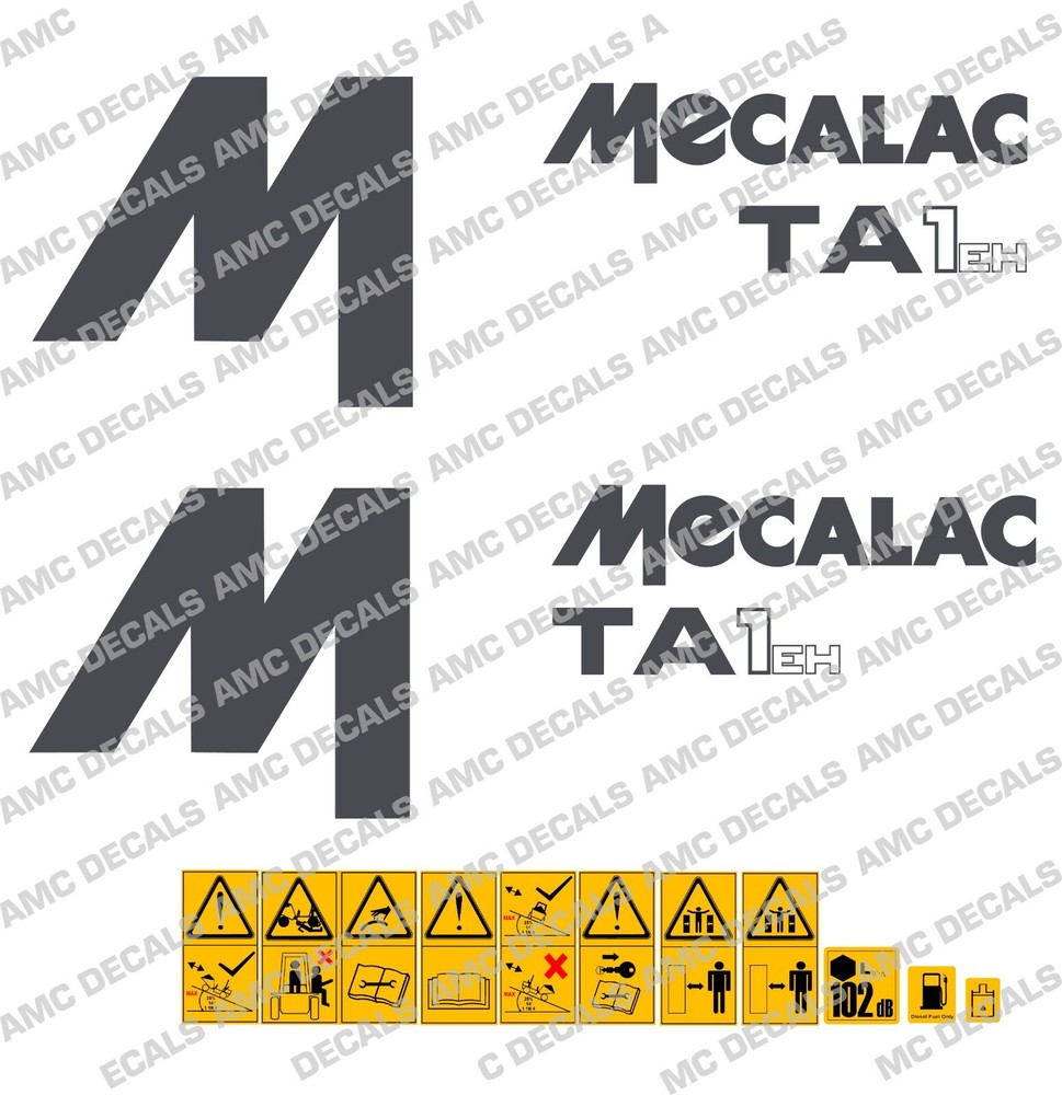 MECALAC TA1EH DUMPER DECALS STICKER SET