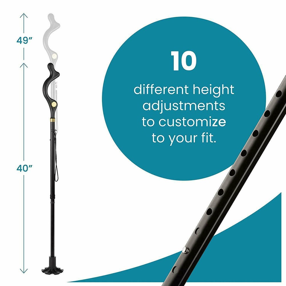 Ergonomic 2-Pack Folding Walking Sticks, Retractable & Adjustable for Elders