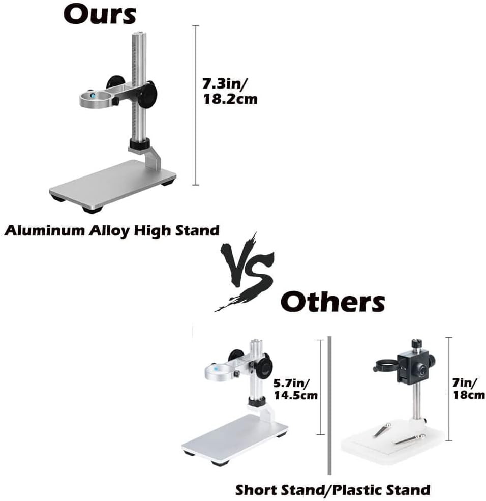 Ninyoon Universal Microscope Stand Pro, Stable Professional Aluminum Silver