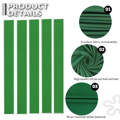 8ft Pool Table Replacement Kit, Pool Table Bumpers (Set of 6) GREEN WITH CLOTH