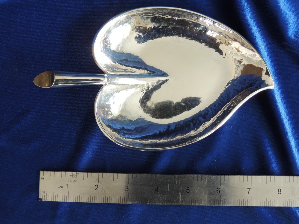 Sterling Silver Candy Dish, Leaf Design, 925 silver, Made in Peru, 124 G