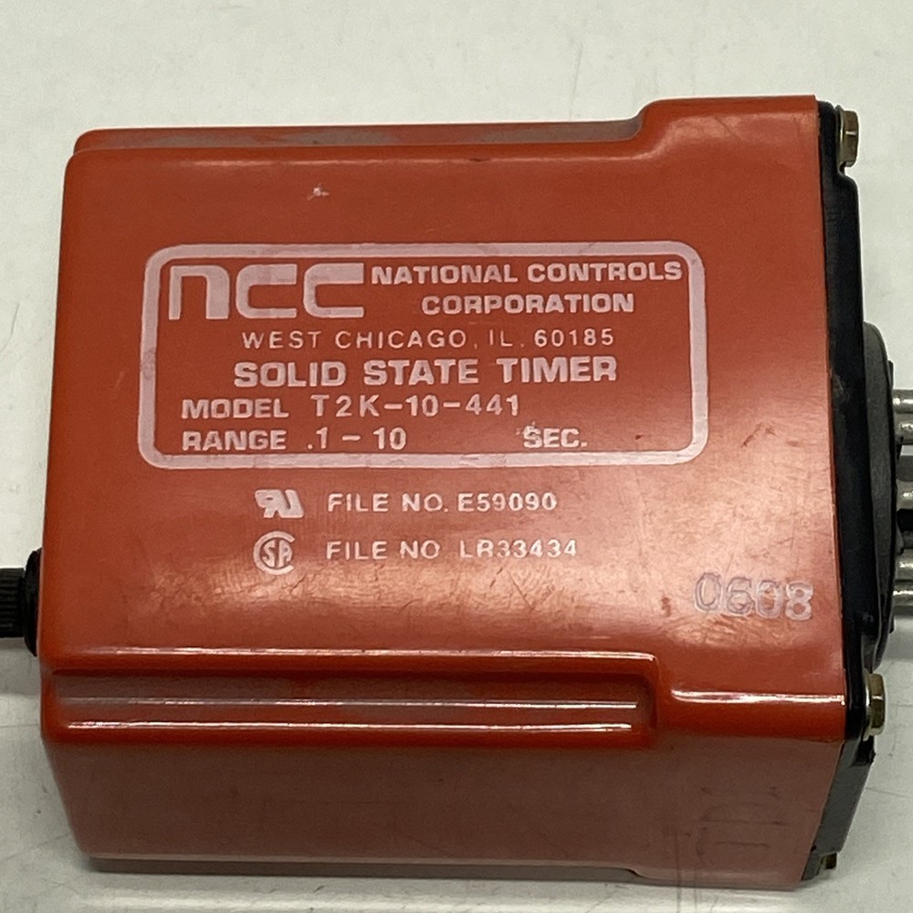 NAT!ONAL CONTROLS CORP NCC SOLID STATE TIMER MODEL T2K-10-441 RANGE .1 - 10 SEC.