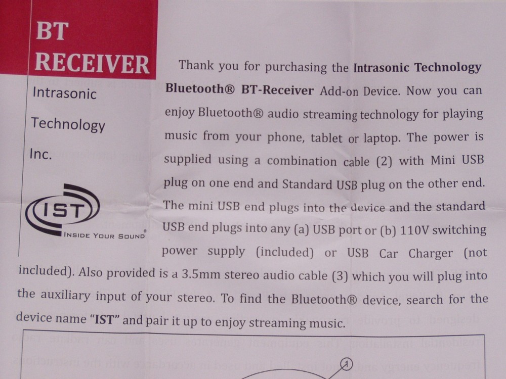 Bluetooth Receiver streaming music for DMC1, DMC3-4