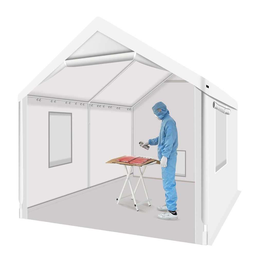 Rainproof Portable Paint Booth 10X10X9FT Spray Booth with Replaceable Floor