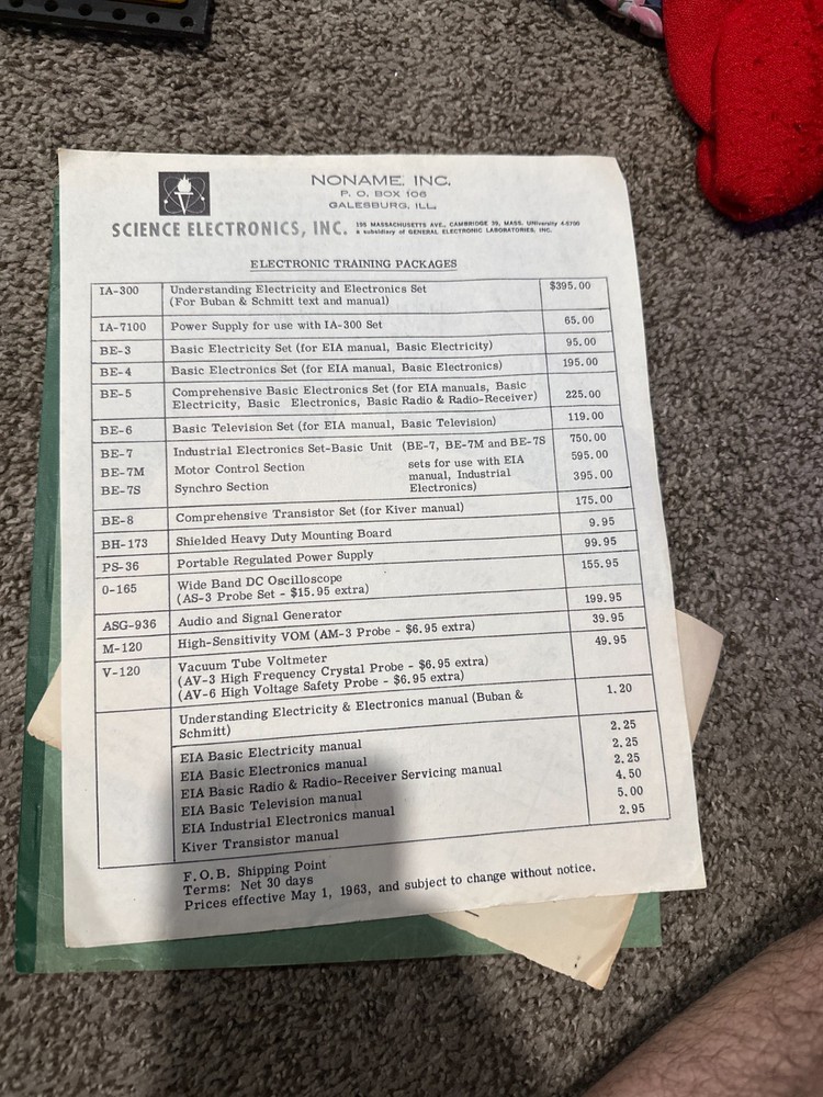Science Electronics ERECTRONIC System BE-8 Comprehensive Transistor Lab Set 1963
