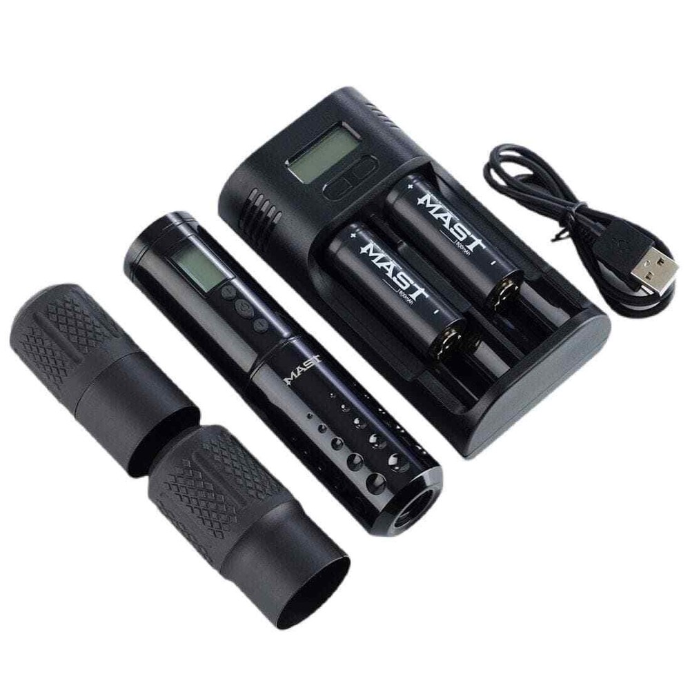 Mast Lancer Wireless Rotary Tattoo Pen Machine Two Replaceable Batteries