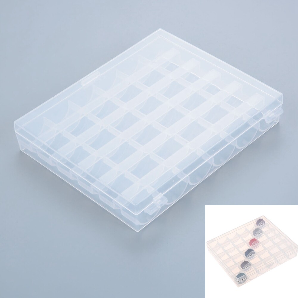 36 Grids Bobbin Case Plastic Storage Box Thread Organizer Holder Sewing Access