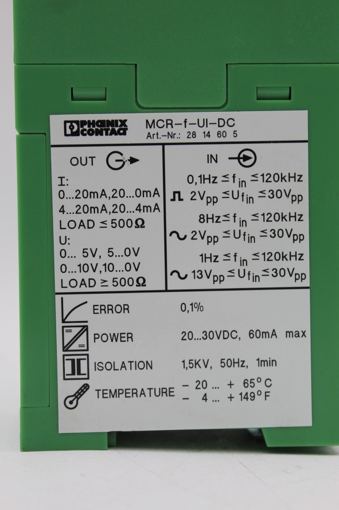 Phoenix Contact MCR-F-UI-DC Frequency Tansducer